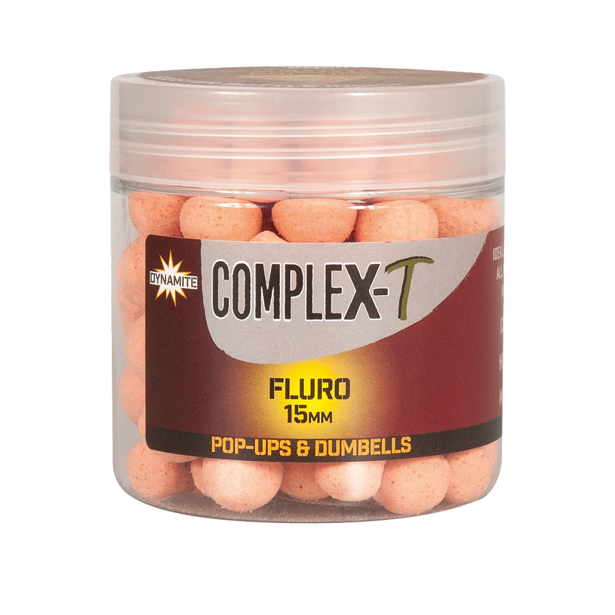 DynamiteBaits Fluro Pop-Ups & Dumbells - Complex-T rozmiar 15 mm - MPN: DY1098 - EAN: 5031745215812