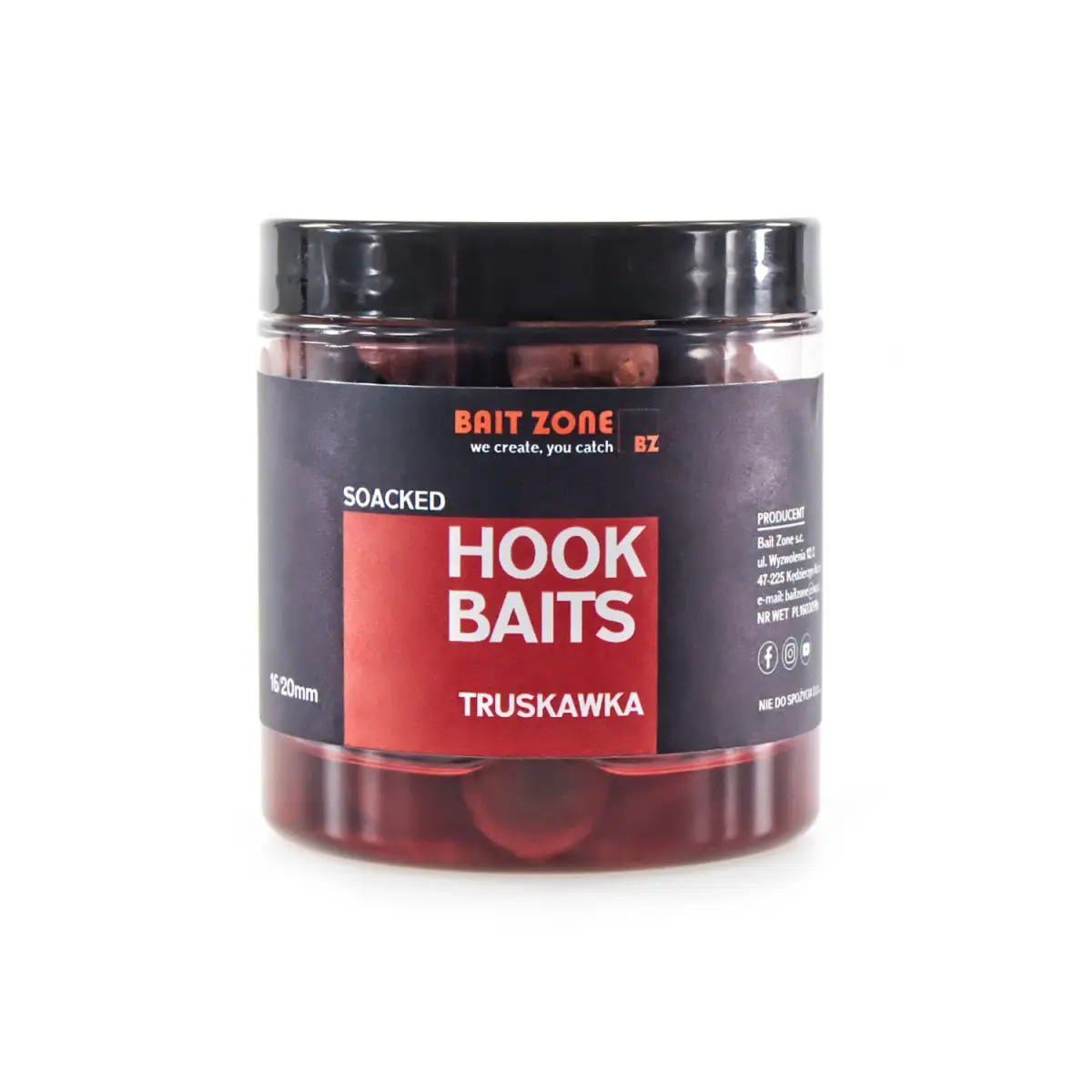 Bait Zone Hookbaits - Truskawkarozmiar mix 16/20mm - MPN: BZHBT - EAN: 200000045951