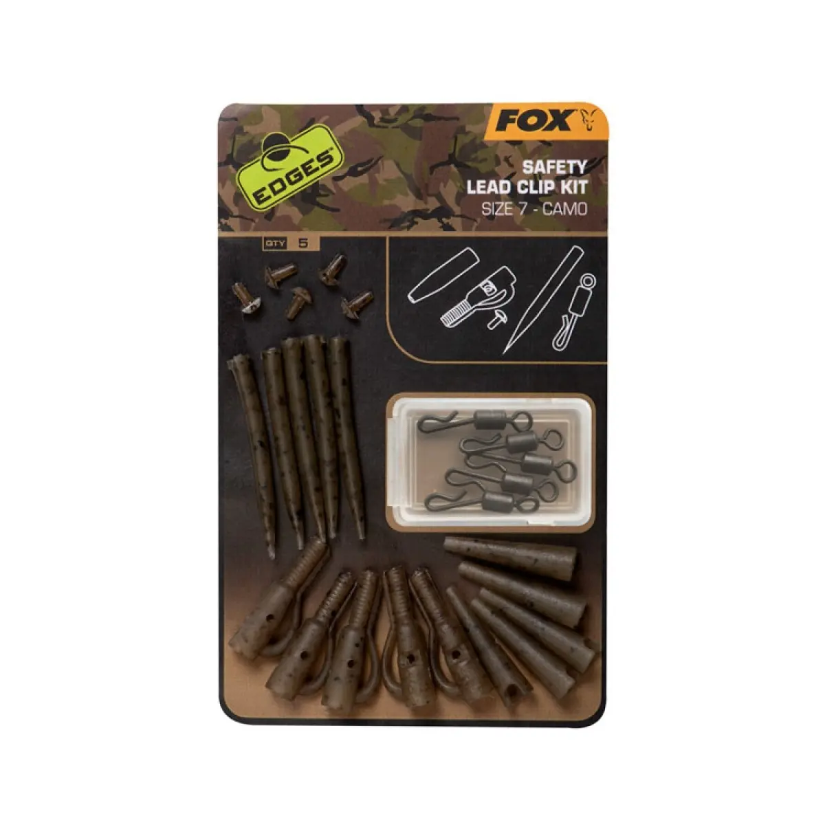 Fox CAMO Safety Lead Clips Kit 5 sztukopakowanie 5 sztuk - MPN: CAC780 - EAN: 5056212136384