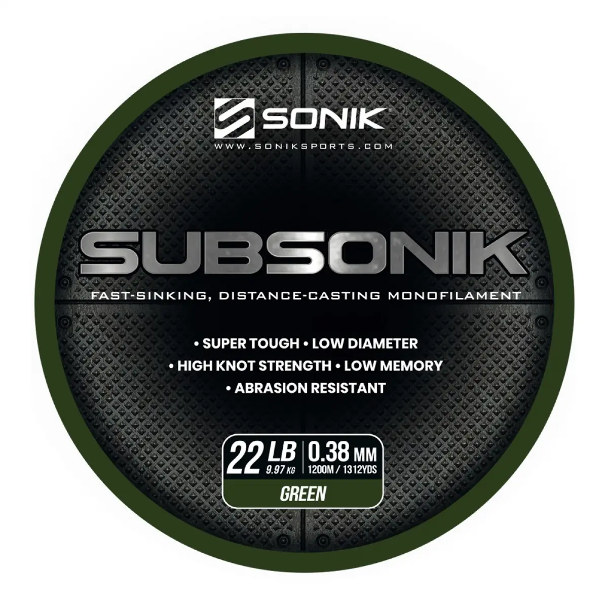 Sonik Subsonik Mono Line Green rodzaj 0.38mm/1200m - MPN: RC0004 - EAN: 5055279521331