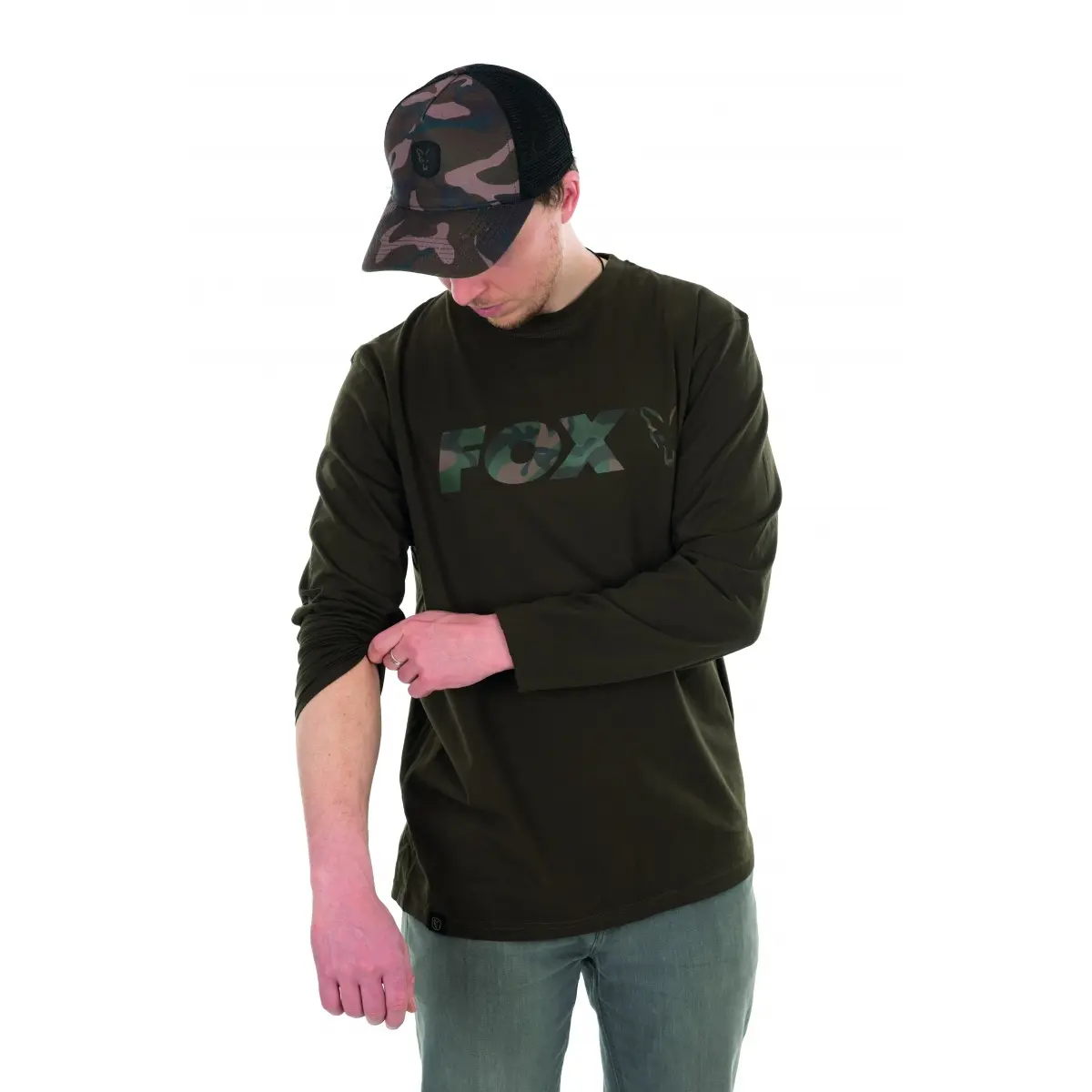 Fox Khaki/Camo Raglan Long Sleeve T-Shirt Lrozmiar L - MPN: CFX111 - EAN: 5056212150427
