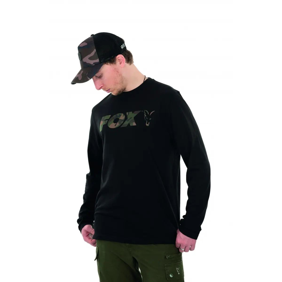 Fox Black/Camo Raglan Long Sleeve T-Shirt  XXXLrozmiar XXXL - MPN: CFX120 - EAN: 5056212150519