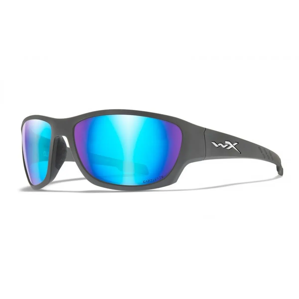 WileyX CLIMB Captivate Polarized Blue Mirror Smoke Grey Matte Grey Framekolor Captivate Polarized Blue Mirror Smoke Grey - MPN: ACCLM09 - EAN: 712316006071