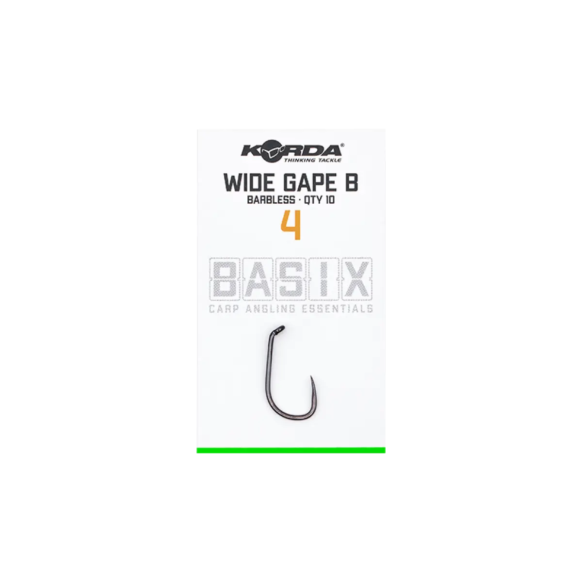 Korda Basix Wide Gape Hooks Barblessrozmiar 4 - MPN: KBX005 - EAN: 5060660633562