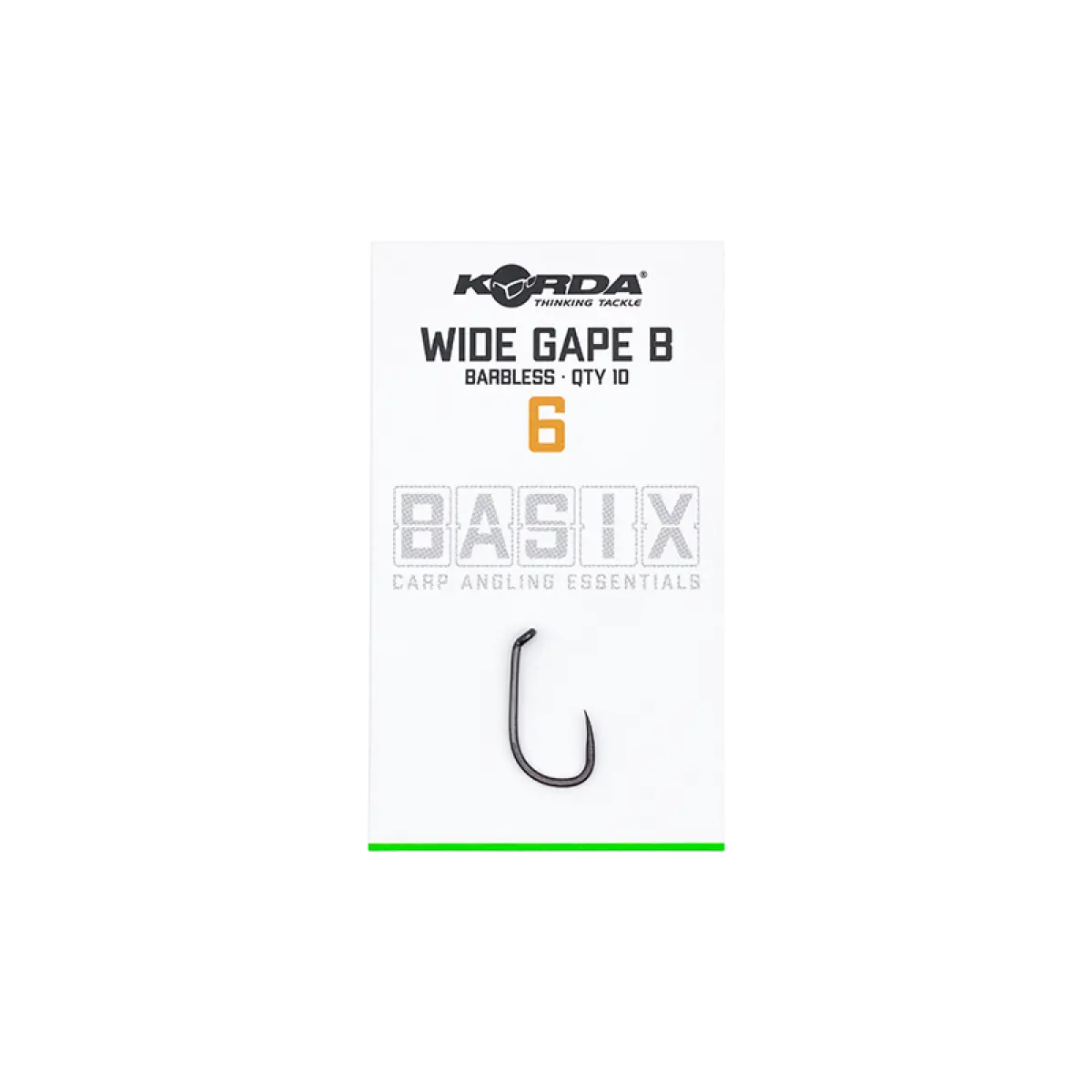 Korda Basix Wide Gape Hooks Barblessrozmiar 6 - MPN: KBX006 - EAN: 5060660633586