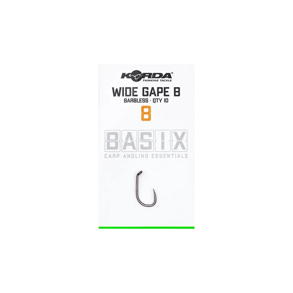 Korda Basix Wide Gape Hooks Barblessrozmiar 8 - MPN: KBX007 - EAN: 5060660633609