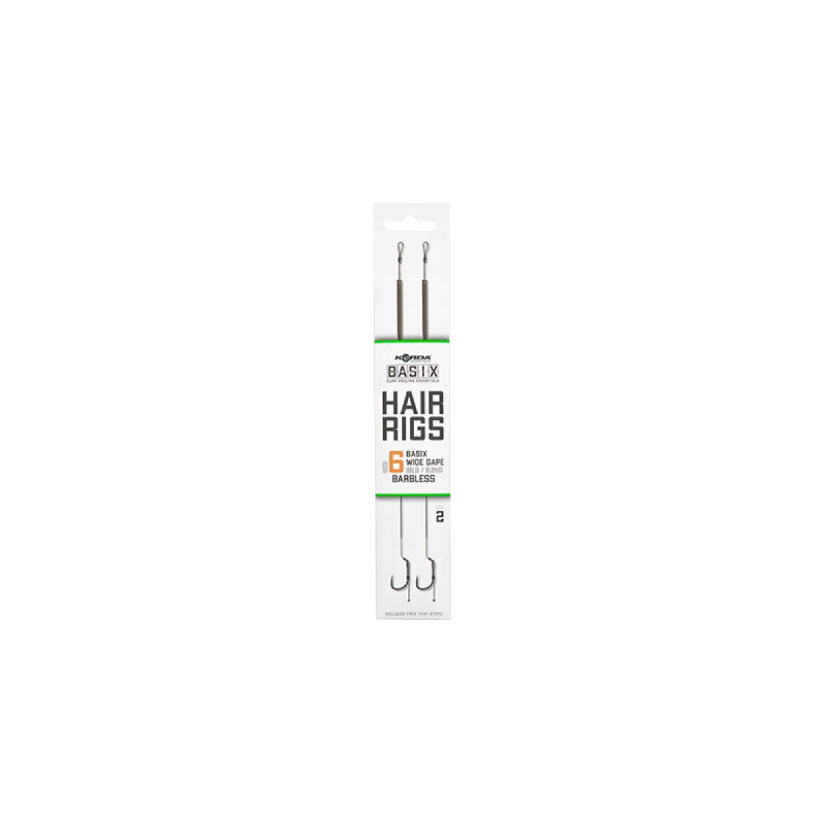 Korda Basix Hair Rig Wide Gape Barblessrozmiar 6 - MPN: KBX018 - EAN: 5060660633821