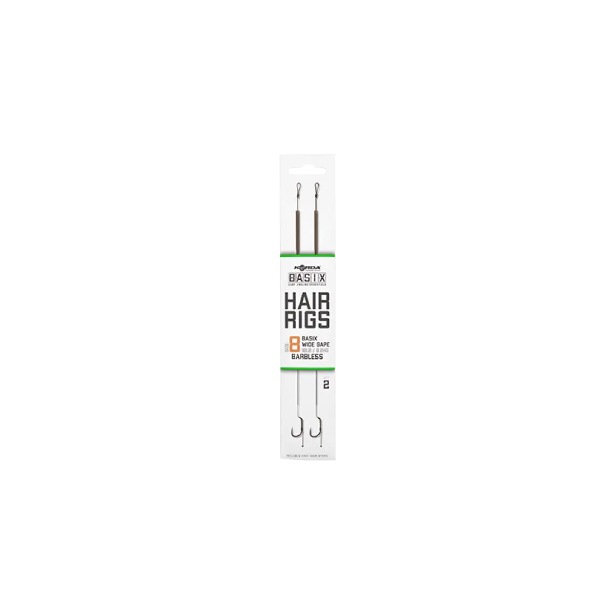 Korda Basix Hair Rig Wide Gape Barblessrozmiar 8 - MPN: KBX019 - EAN: 5060660633852