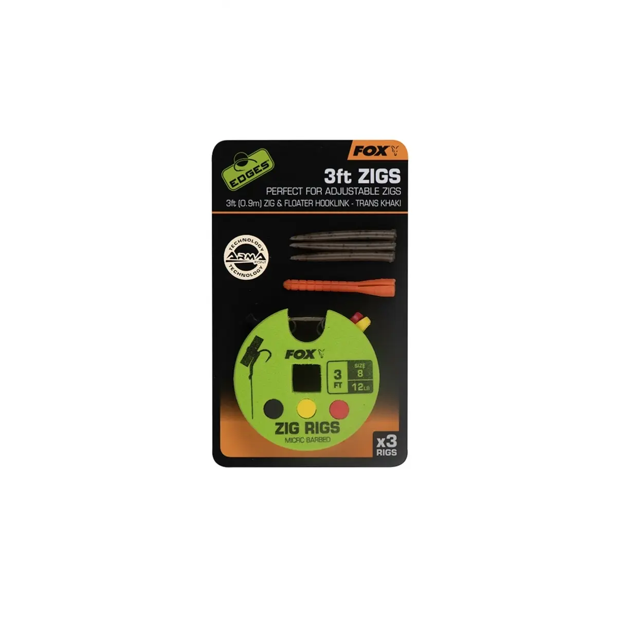 Fox Edges Zig Rig Ready Rigsrozmiar 8 (12lb) / 3ft - MPN: CCR191 - EAN: 5056212147472