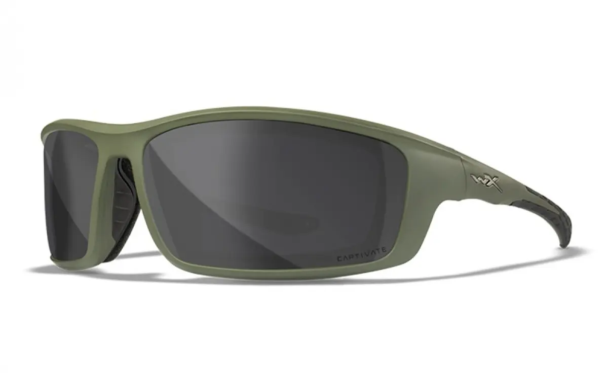 WileyX GRID Captivate Pol Grey Lens Matte Utility Green Framekolor Captivate Polarized Grey Lens - MPN: CCGRD08 - EAN: 712316007627
