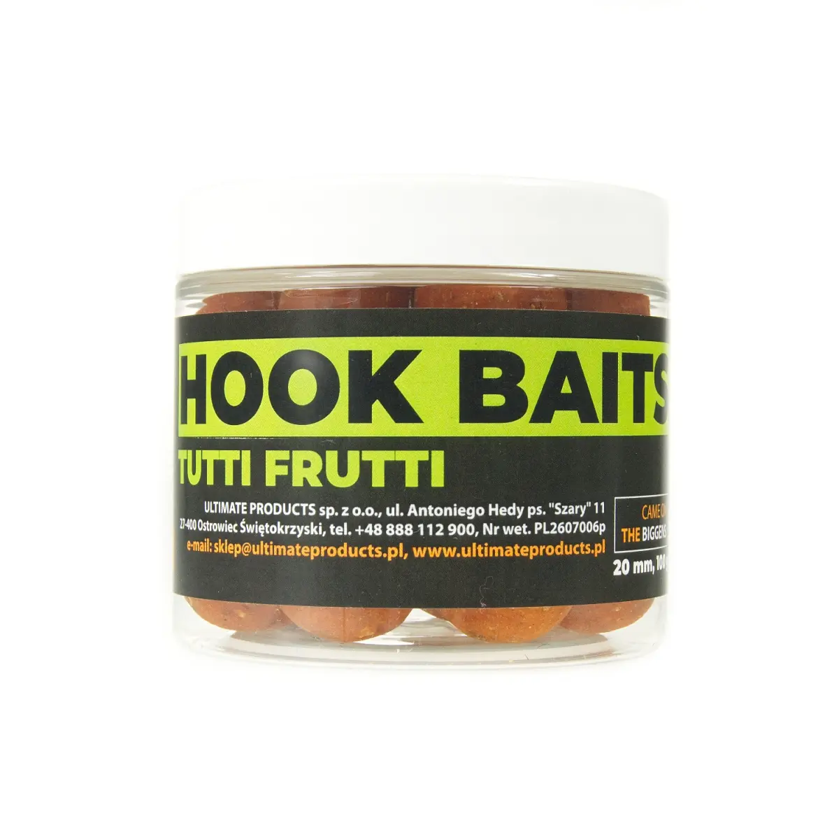 UltimateProducts Juicy Series Tutti Frutti Hookbaits 20 mmrozmiar 20 mm - EAN: 5903855433717