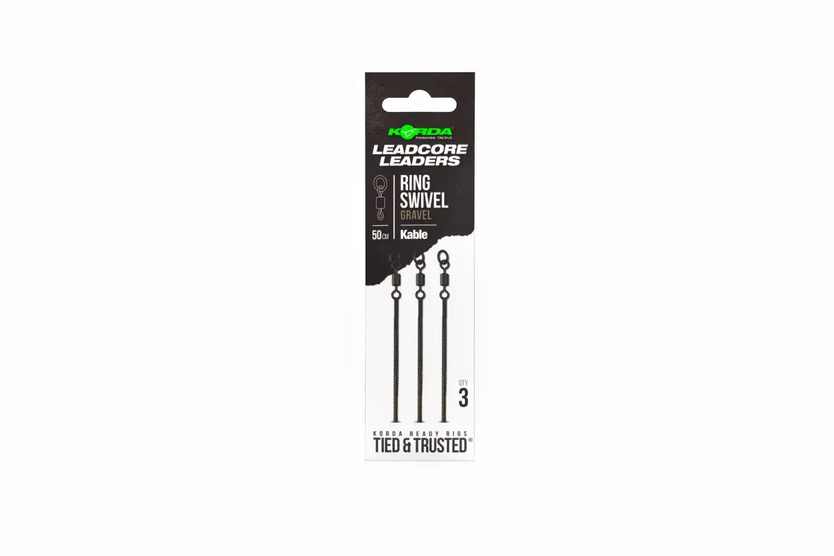 Korda Kable Leadcore Leader Ring Swivel 50cmdługość 50cm / Gravel - MPN: KLL003 - EAN: 5060660634835