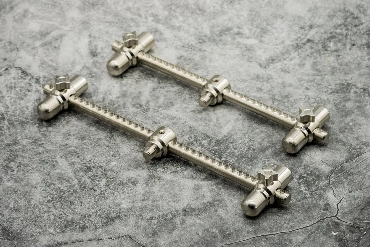 One More Cast Elbowz High-Grade 316 Stainless Steel 2 Rod Buzzbars model Standard  (8 in &amp; 7 in) - MPN: OMCEL2RSM - EAN: 5060939132376