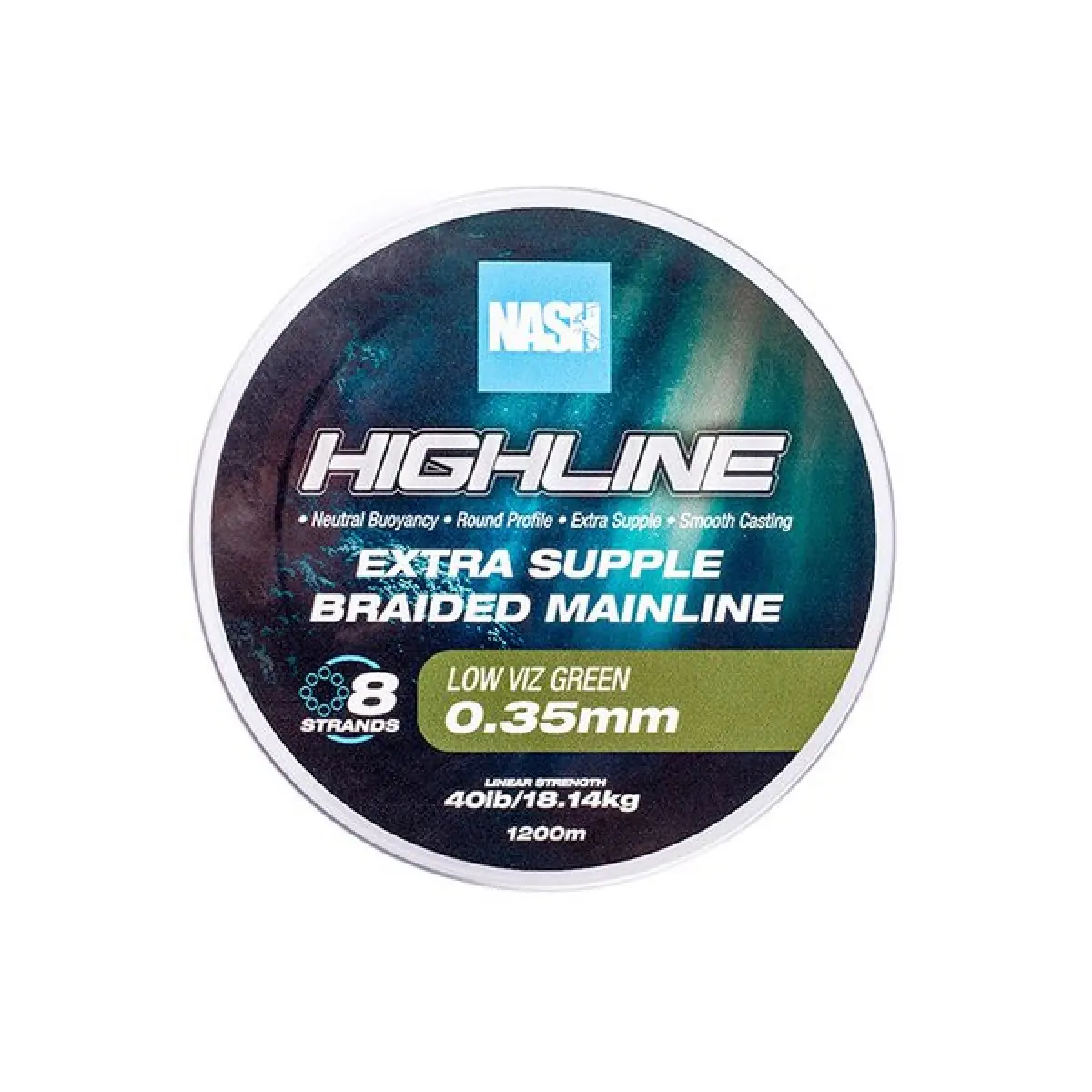 Nash Highline Floating Braid Greenrozmiar 0.35mm  / 1200m - MPN: T6023 - EAN: 5055108960232