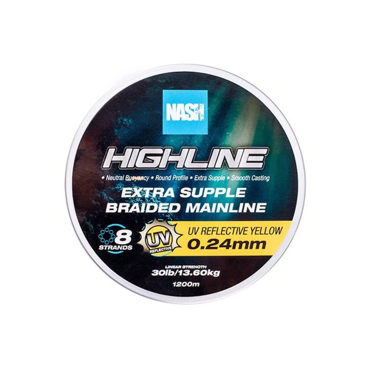 Nash Highline Floating Braid UV Yellow rozmiar 0.24mm  / 1200m - MPN: T6032 - EAN: 5055108960324
