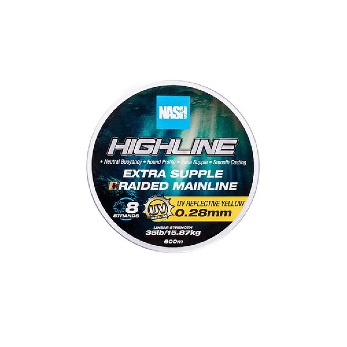 Nash Highline Floating Braid UV Yellow rozmiar 0.28mm  / 600m - MPN: T6029 - EAN: 5055108960294