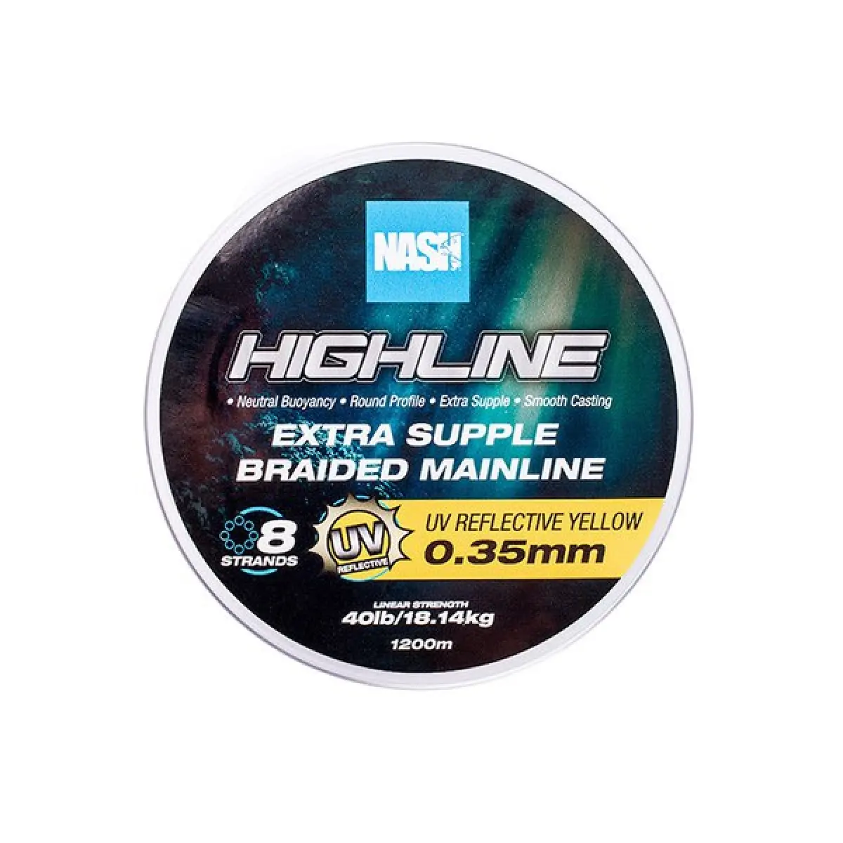 Nash Highline Floating Braid UV Yellow rozmiar 0.35mm  / 1200m - MPN: T6034 - EAN: 5055108960348