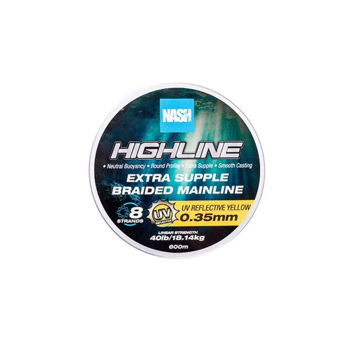 Nash Highline Floating Braid UV Yellow rozmiar 0.35mm  / 600m - MPN: T6030 - EAN: 5055108960300