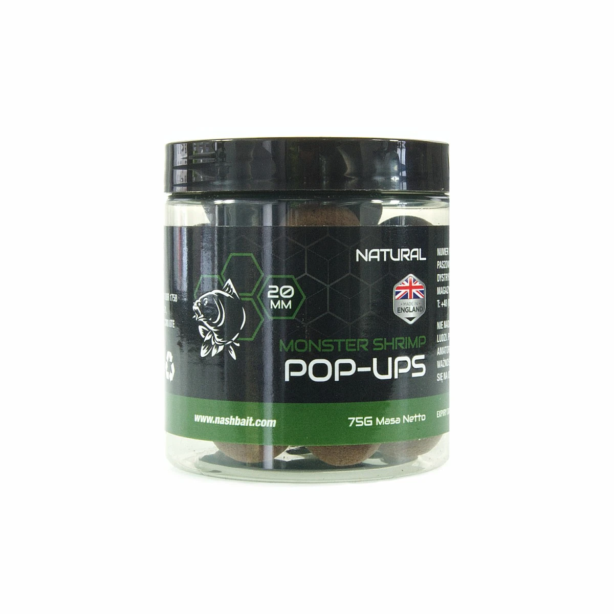 Nash Monster Shrimp Pop Up - Natural 20mm / 75grozmiar 20mm / 75g - MPN: B6522 - EAN: 5055108865223