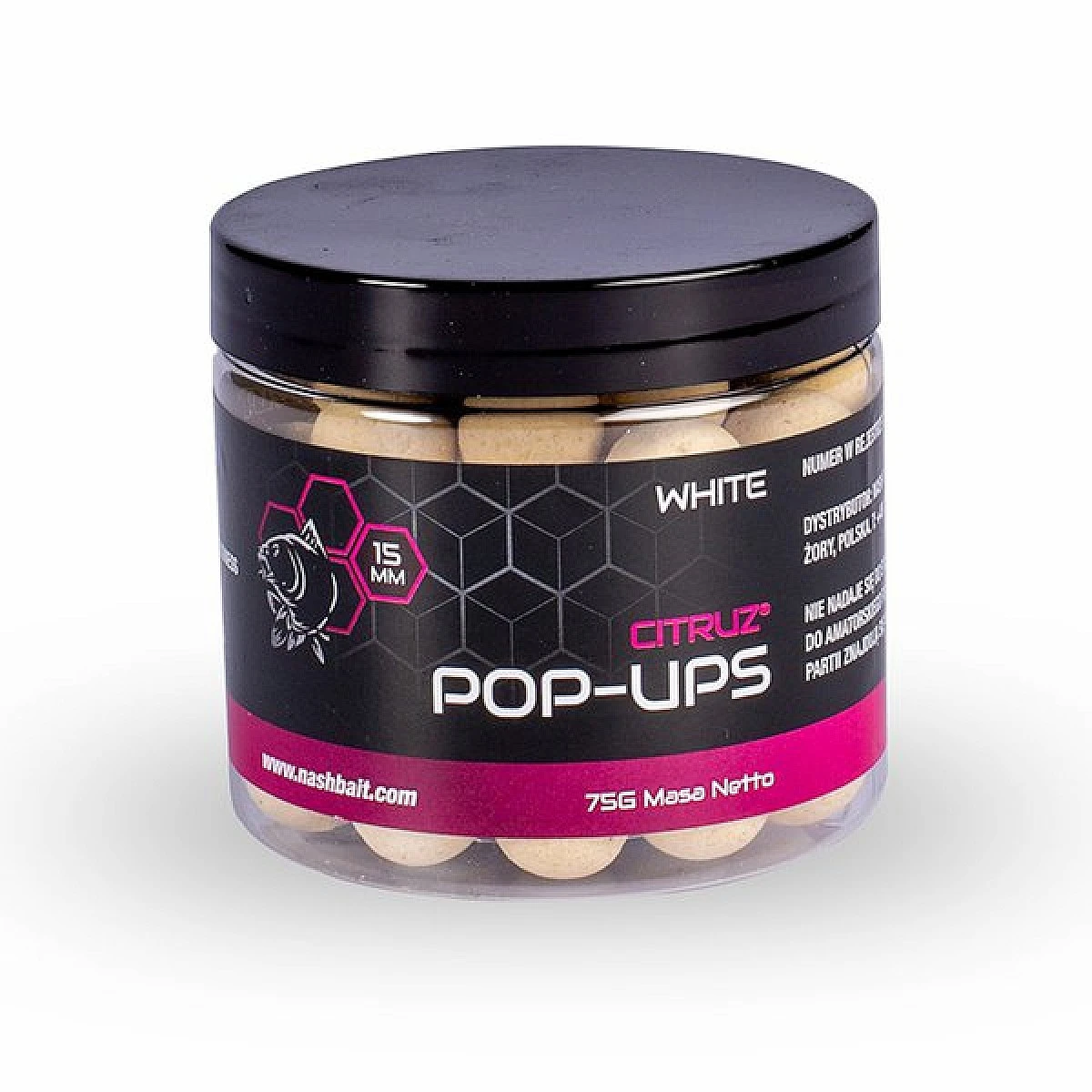 Nash Citruz Pop Up - White  15mm / 75grozmiar 15mm / 75g - MPN: B6436 - EAN: 5055108864363