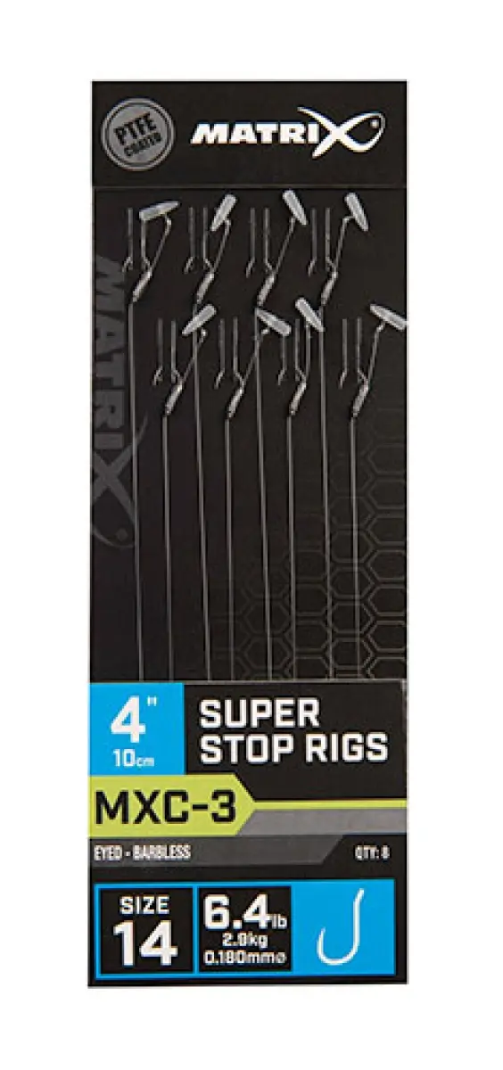 Matrix MXC-3 Barbless Super Stop Rigs - 10cm 14/0.18mmrozmiar 14/0.18mm - MPN: GRR058 - EAN: 5056212131006