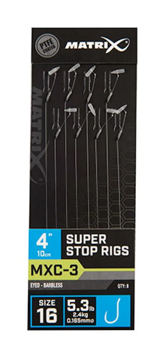 Matrix MXC-3 Barbless Super Stop Rigs - 10cm 16/0.165mmrozmiar 16/0.165mm - MPN: GRR057 - EAN: 5056212130993
