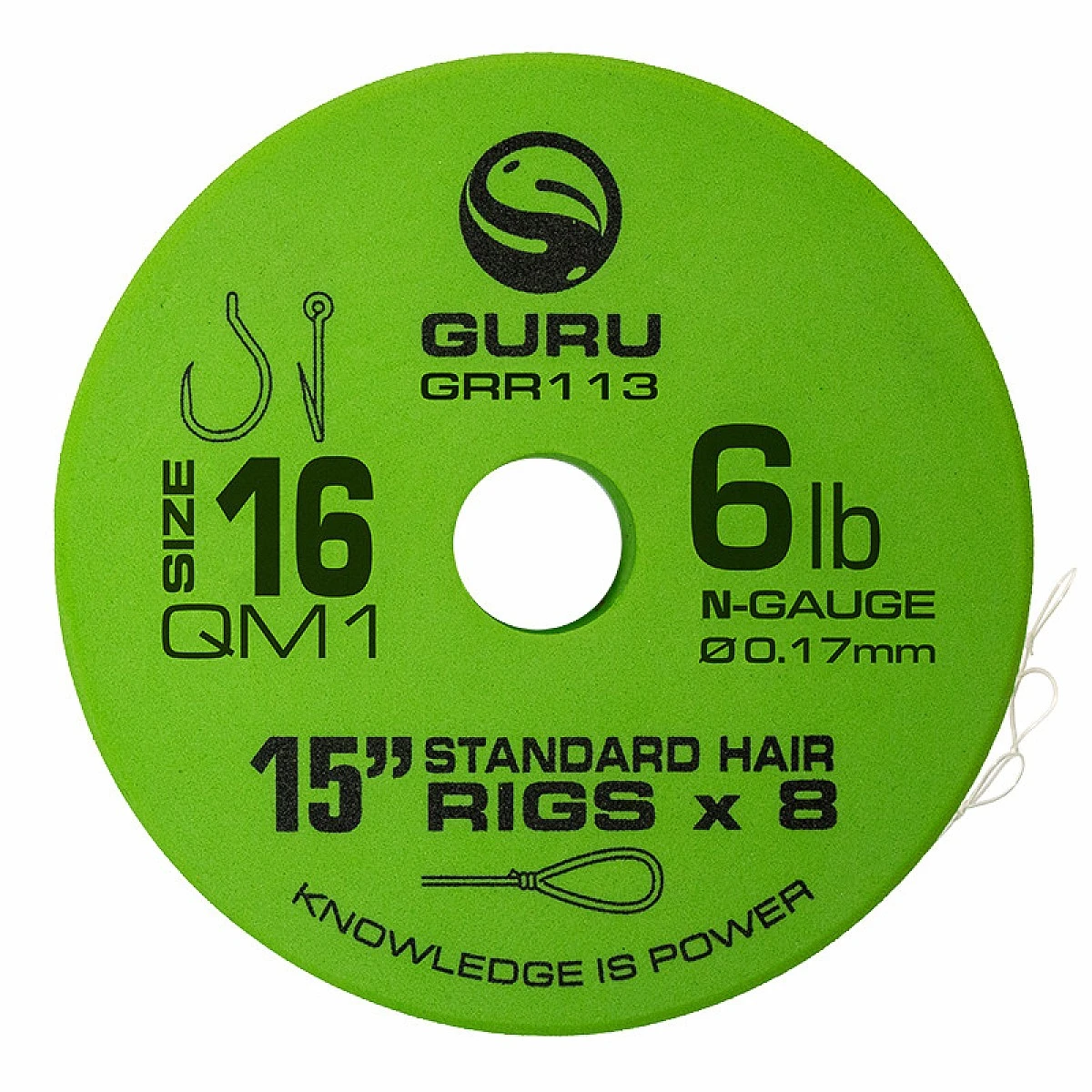 GURU QM1 Standard Hair Ready Rigs - 38cmrozmiar 16 / 0.17mm / 15in (38cm) - MPN: GRR113 - EAN: 5060519394354