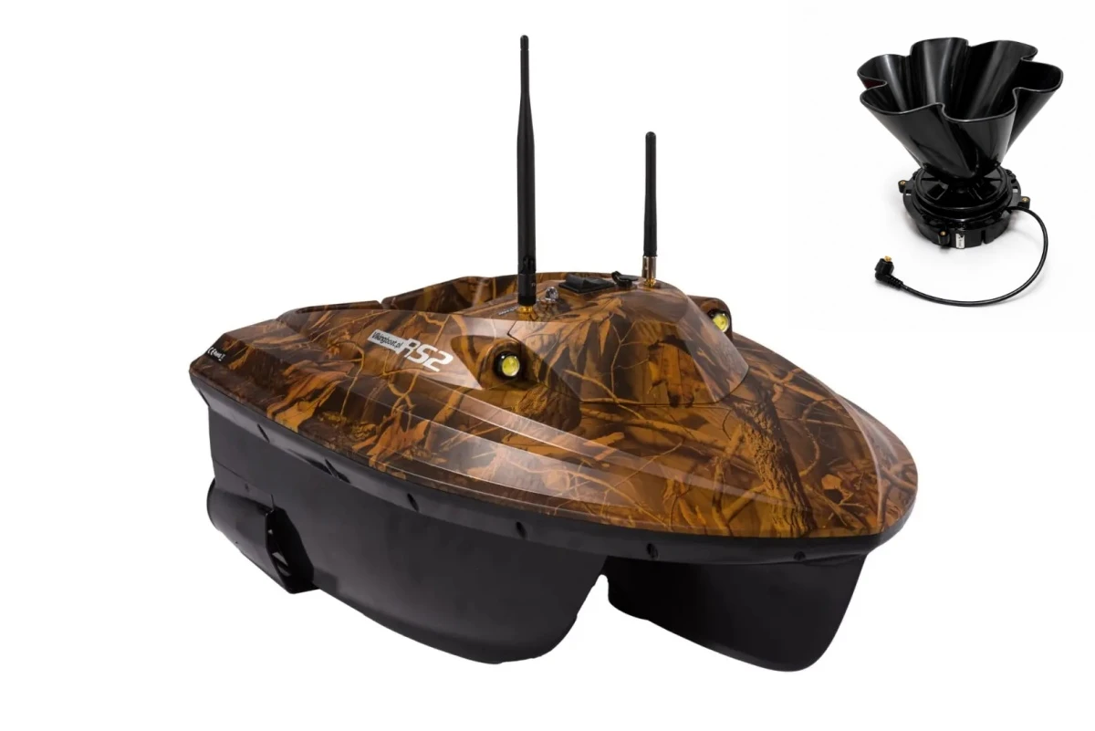 Viking Boat RS2 CAMO - (Echosonda All in One w Pilocie + Rozrzutnik Zanęty)kolor CAMO - MPN: RS2-CA-G-Br03-T - EAN: 5907195285036