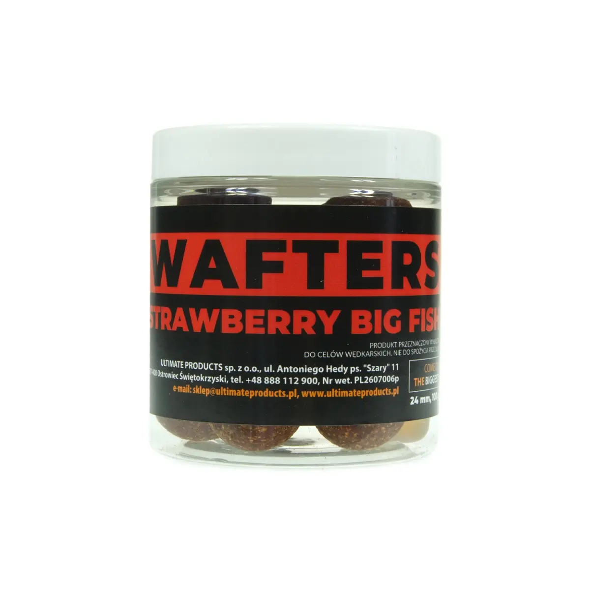 UltimateProducts Top Range Wafters - Strawberry Big Fishrozmiar 24 mm - EAN: 5903855434400