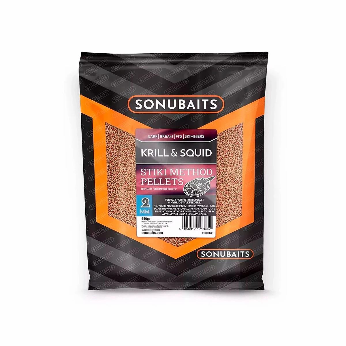 Sonubaits Stiki Krill & Squid Method Pelletsopakowanie 2mm / 650g - MPN: S1800022 - EAN: 5056317713442