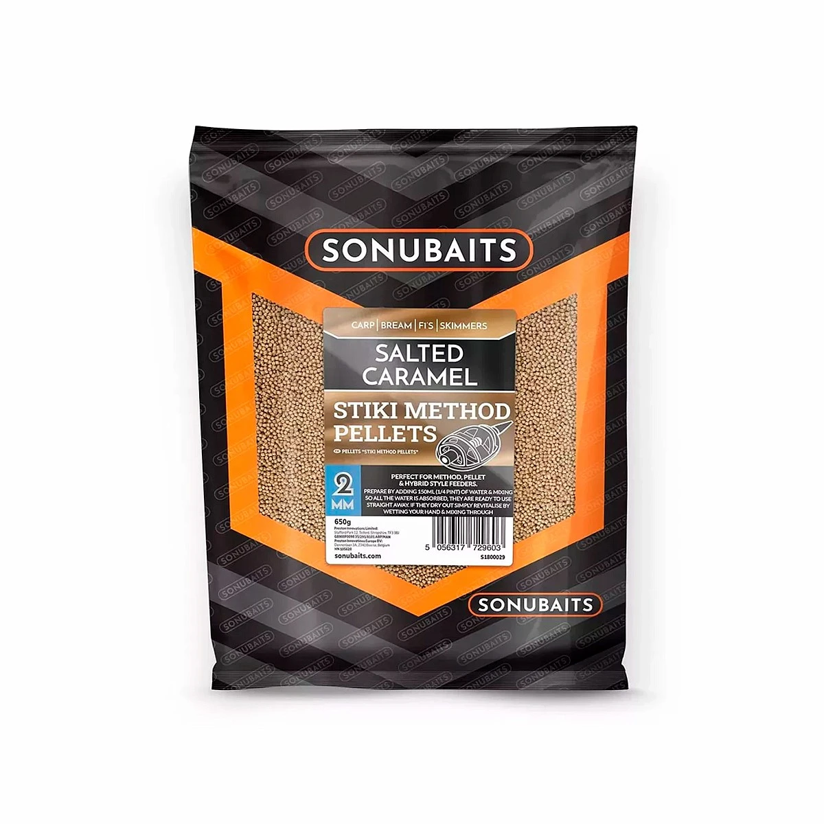 Sonubaits Stiki Salted Caramel Method Pellets opakowanie 2mm / 650g - MPN: S1800029 - EAN: 5056317729603