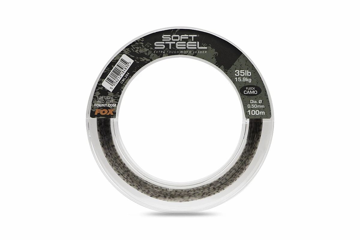 Fox Soft Steel Fleck Camo Leaderwersja 0.50mm / 35lb (15.9kg) x 100m - MPN: CML204 - EAN: 5056212184835