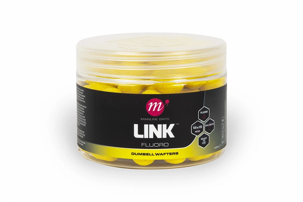 Mainline Link Fluoro Dumbell Wafters - Yellowrozmiar 12x15mm - MPN: M44023 - EAN: 5060509817788