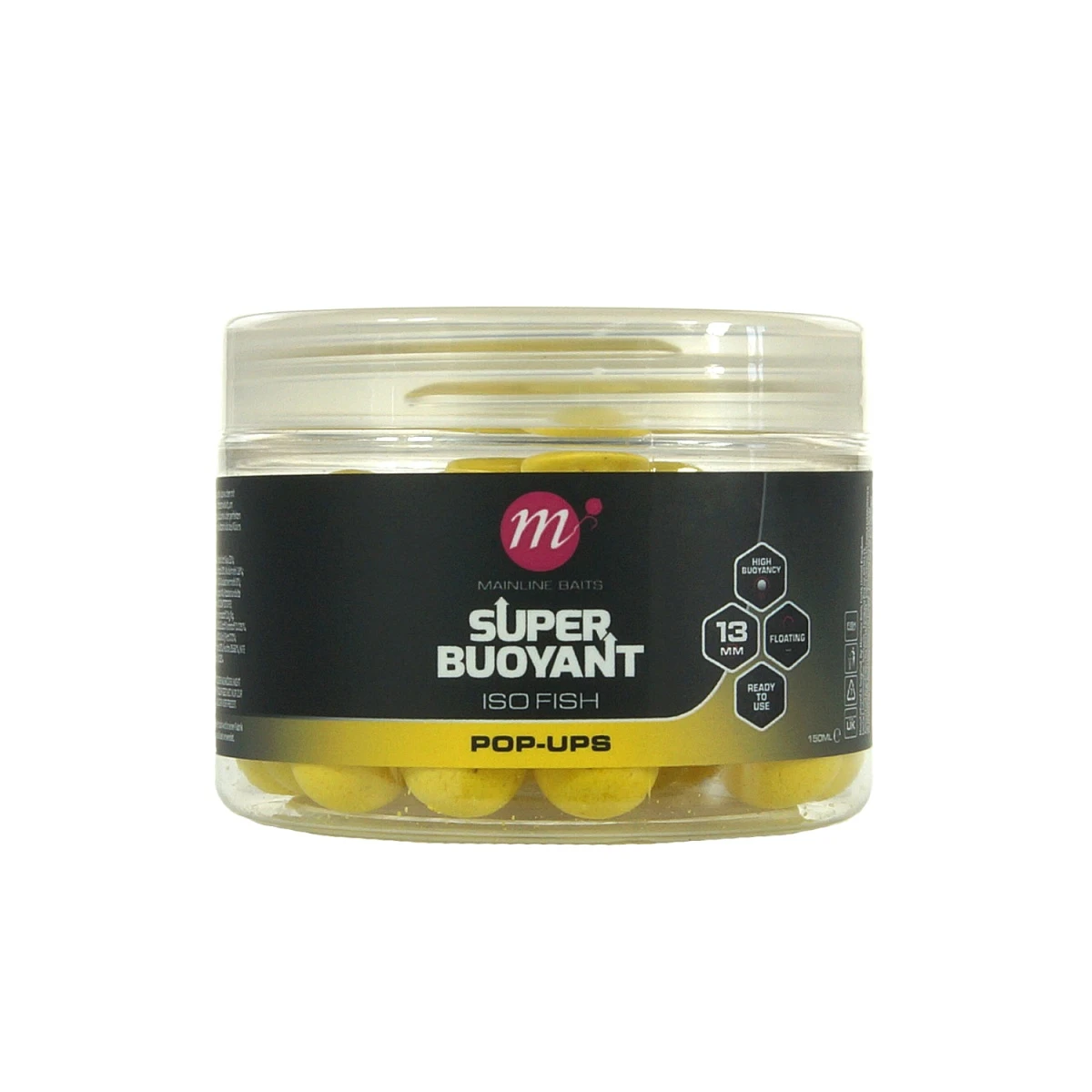 Mainline ISO Fish Super Buoyant Pop-Ups - Yellowśrednica 13mm - MPN: M21091 - EAN: 5060509817436