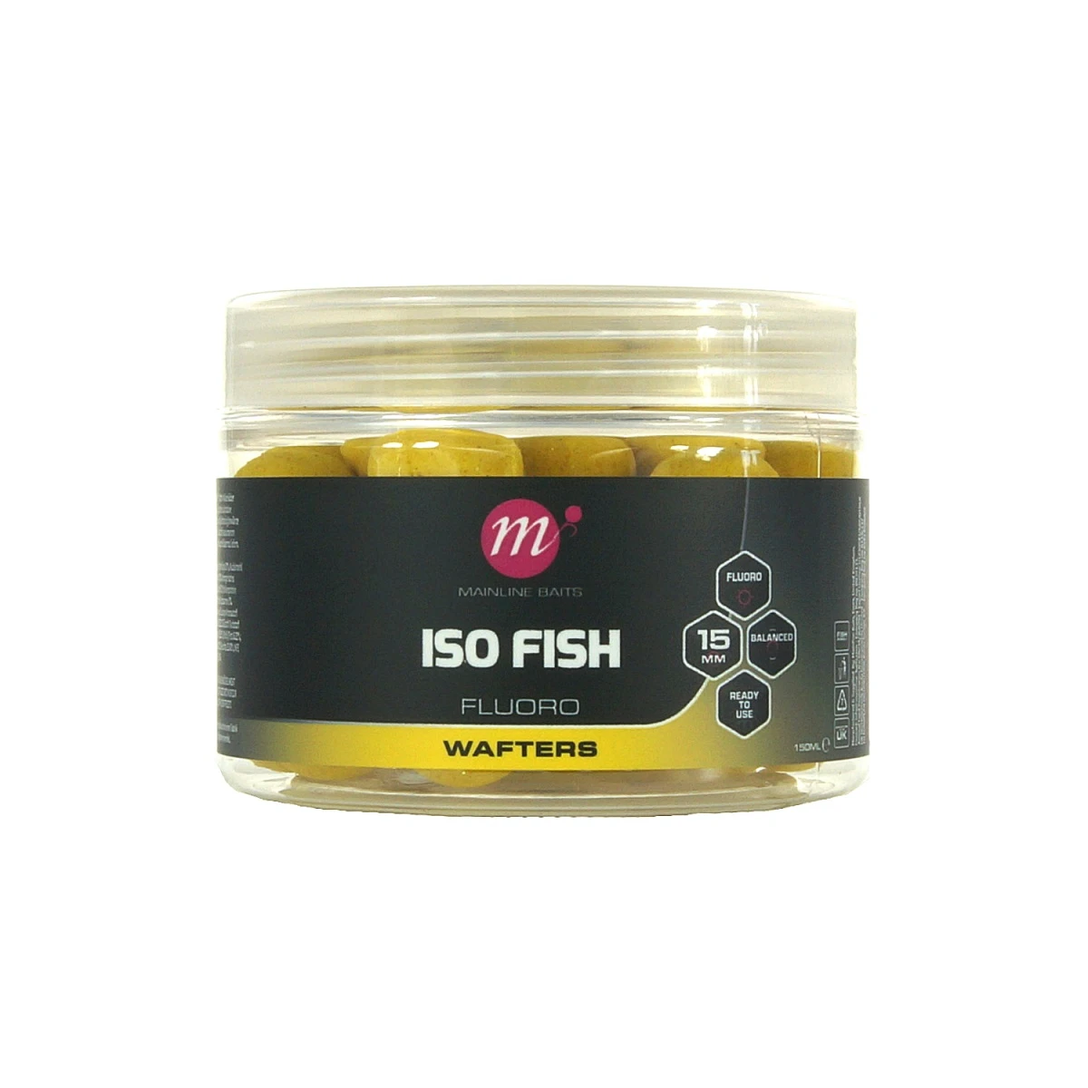 Mainline ISO Fish Fluoro Wafters - Yellowśrednica 15mm - MPN: M44012 - EAN: 5060509817672