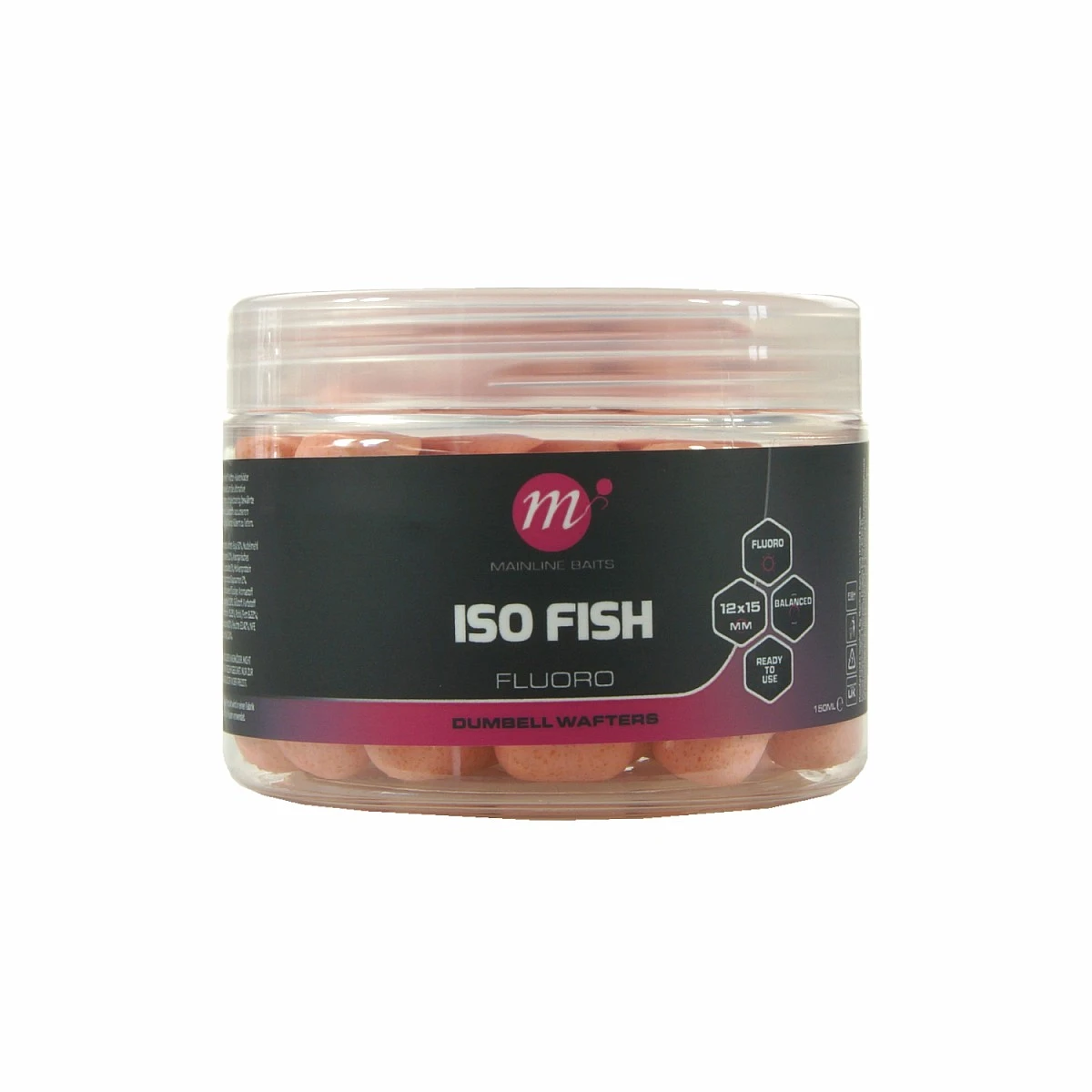 Mainline ISO Fish Fluoro Dumbells Wafters - Pink 15x12mmśrednica 15x12mm - MPN: M44020 - EAN: 5060509817757