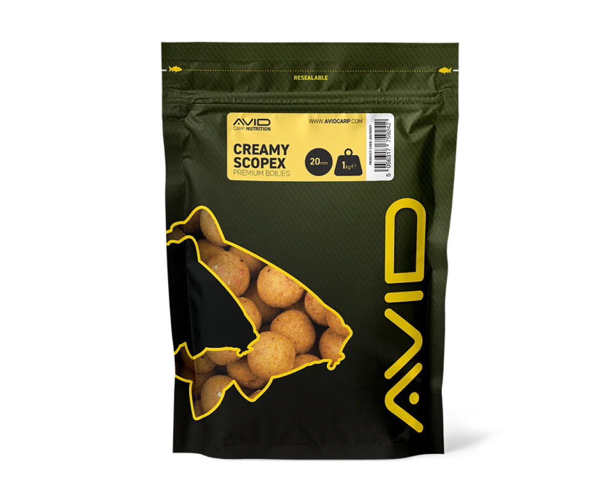 Avid Carp Creamy Scopex Boiliesrozmiar 20 mm - 1 kg - MPN: A0650001 - EAN: 5056317759242