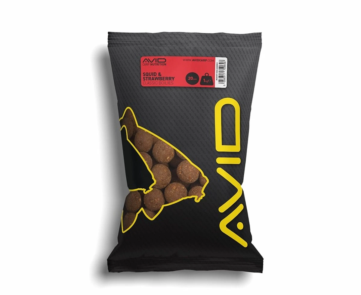 Avid Carp Squid & Strawberry Boiliesrozmiar 20 mm - 1 kg - MPN: A0650021 - EAN: 5056317759648