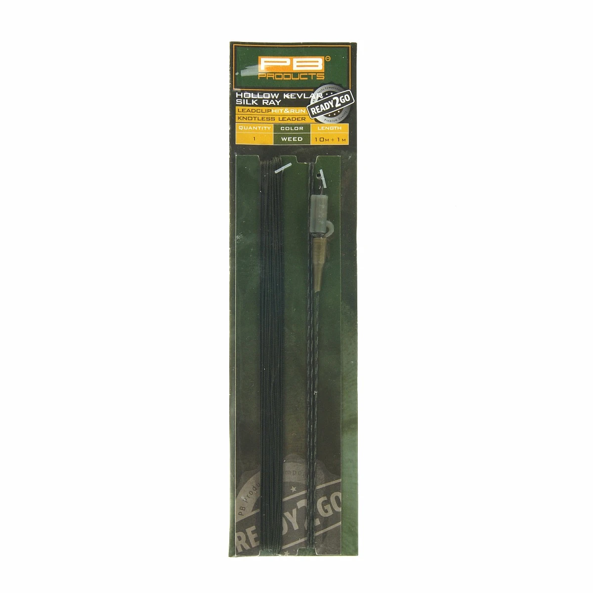 PB R2G Kevlar/SR Leadclip Knotless Leader 10m + 1m - Weed 10m + 1m Weed 10m + 1m Weed - MPN: 32900 - EAN: 8717524329006