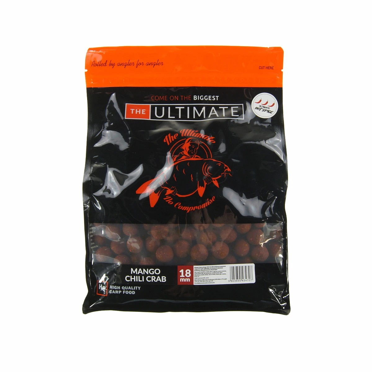 UltimateProducts Top Range Boilies - Mango Chili Crabrozmiar 18 mm / 1 kg - EAN: 5903855434707