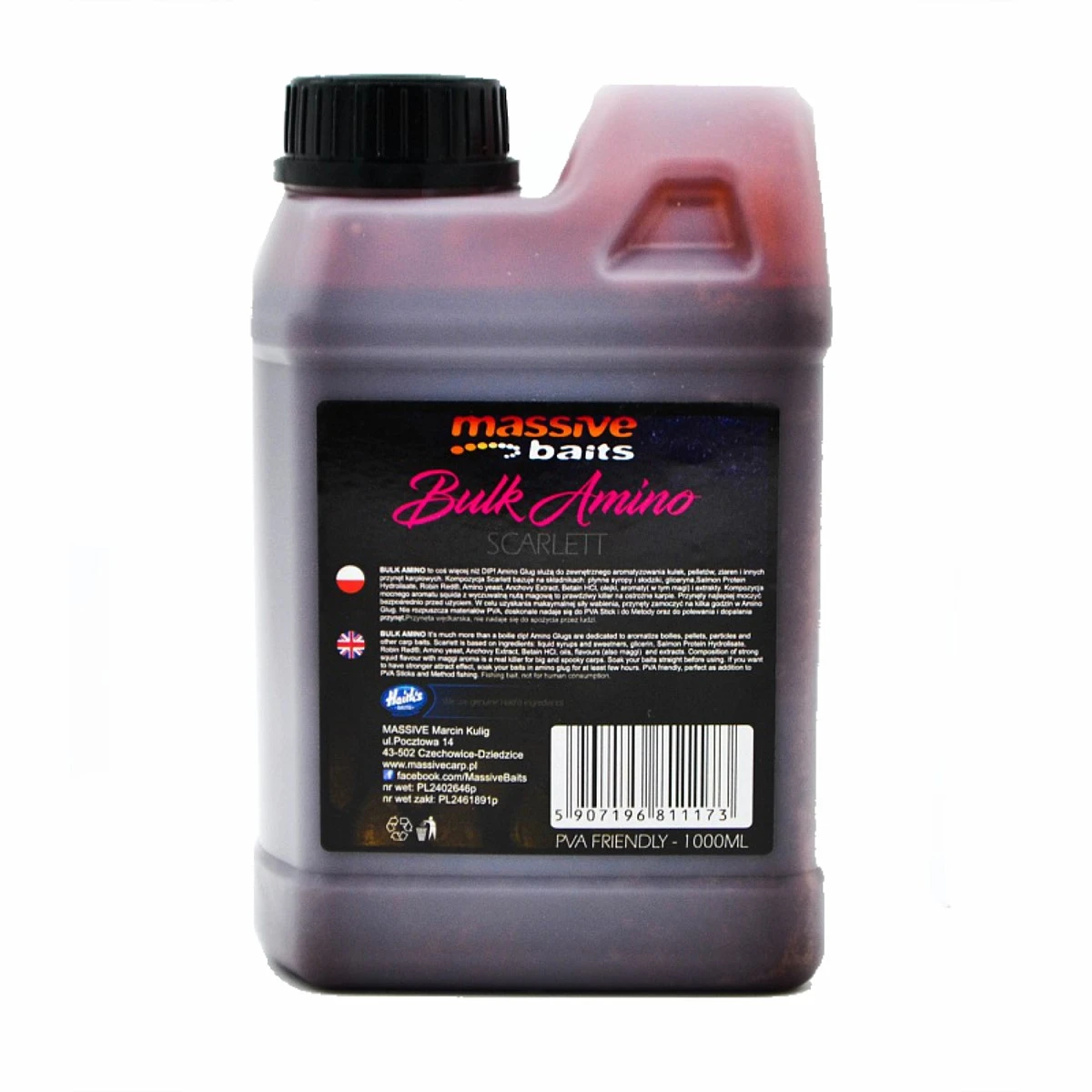 MassiveBaits Bulk Amino Scarlettopakowanie 1000ml - MPN: LQ046 - EAN: 5907196811173