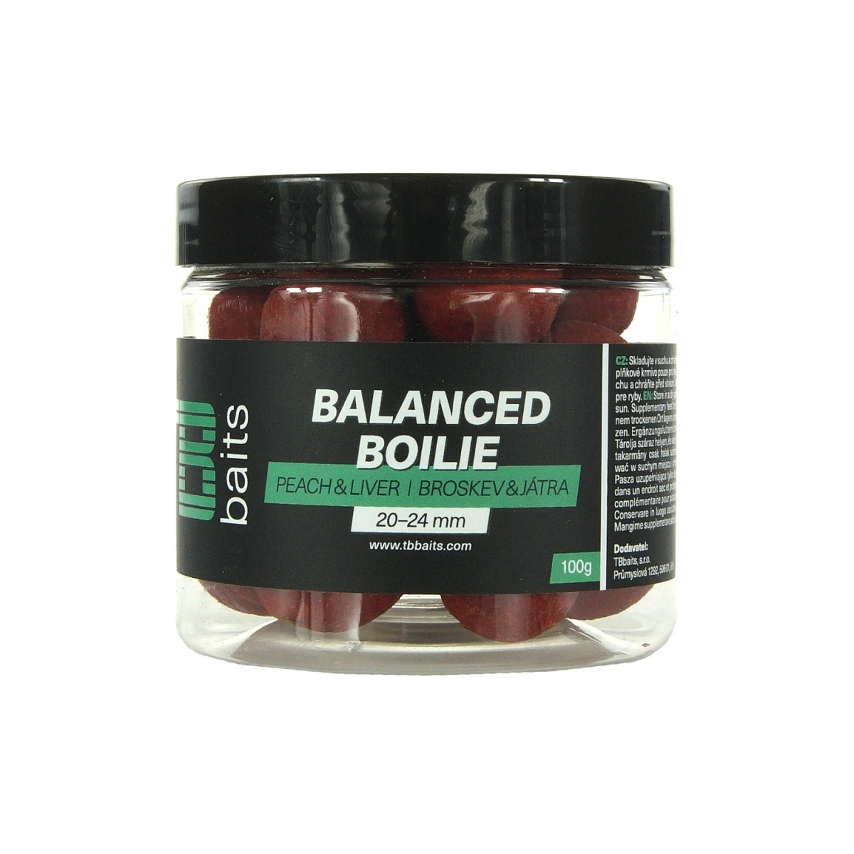 TB Baits Balanced Boilie Peach Liverrozmiar 20-24mm / 100g - MPN: TB00726 - EAN: 8596601007262