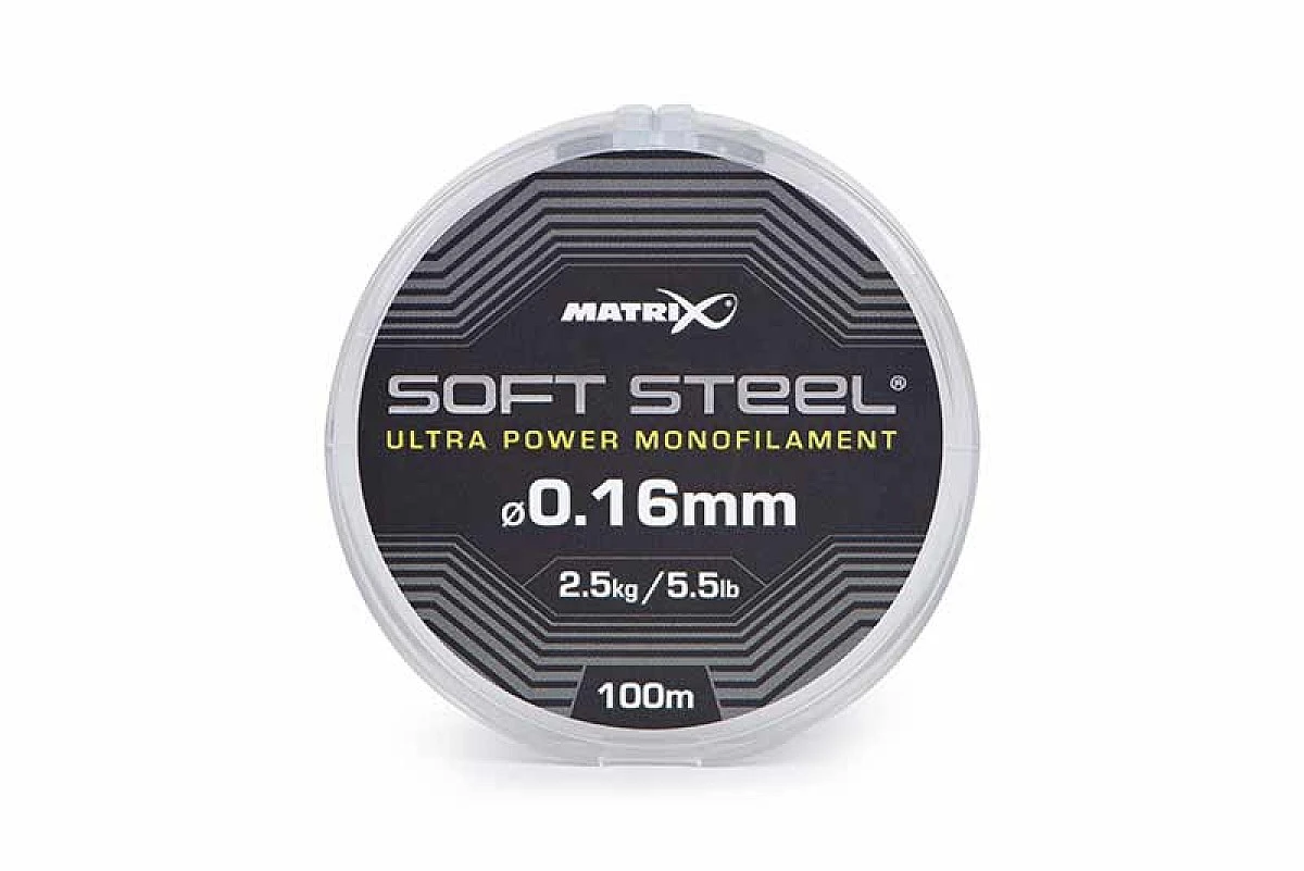 Matrix Soft Steel Ultra Power Monofilamentmodel 0.16mm (2.5kg/5.5lb) - 100m - MPN: GML045 - EAN: 5056808505532