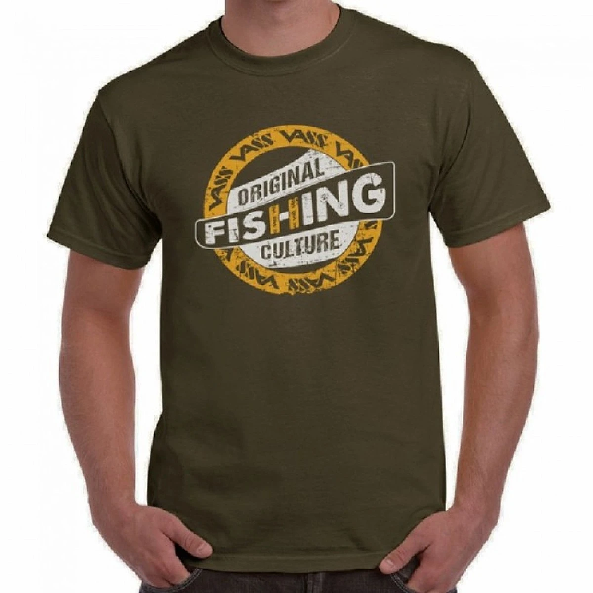 Vass Fishing Culture Printed T-Shirt - Khaki XLrozmiar XL - MPN: V1857/7/XL - EAN: 5060832424097