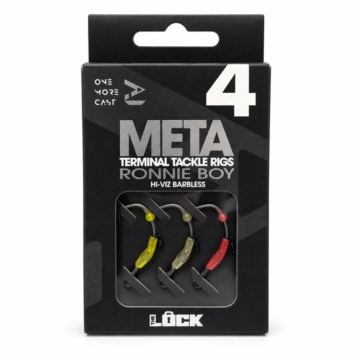 One More Cast Lock Hook Ronnie Boy Hi-Viz Pack - Barbless 4 (bezzadziorowy)rozmiar 4 (bezzadziorowy) - MPN: OMCVRB4B - EAN: 5060939136053