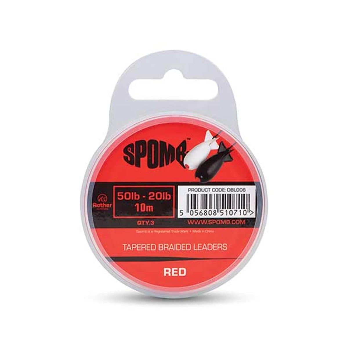 Spomb Tapered Braided Leaders 50 - 20lb (Red)model 50lb - 20lb / 3x 10m - MPN: DBL006 - EAN: 5056808510710