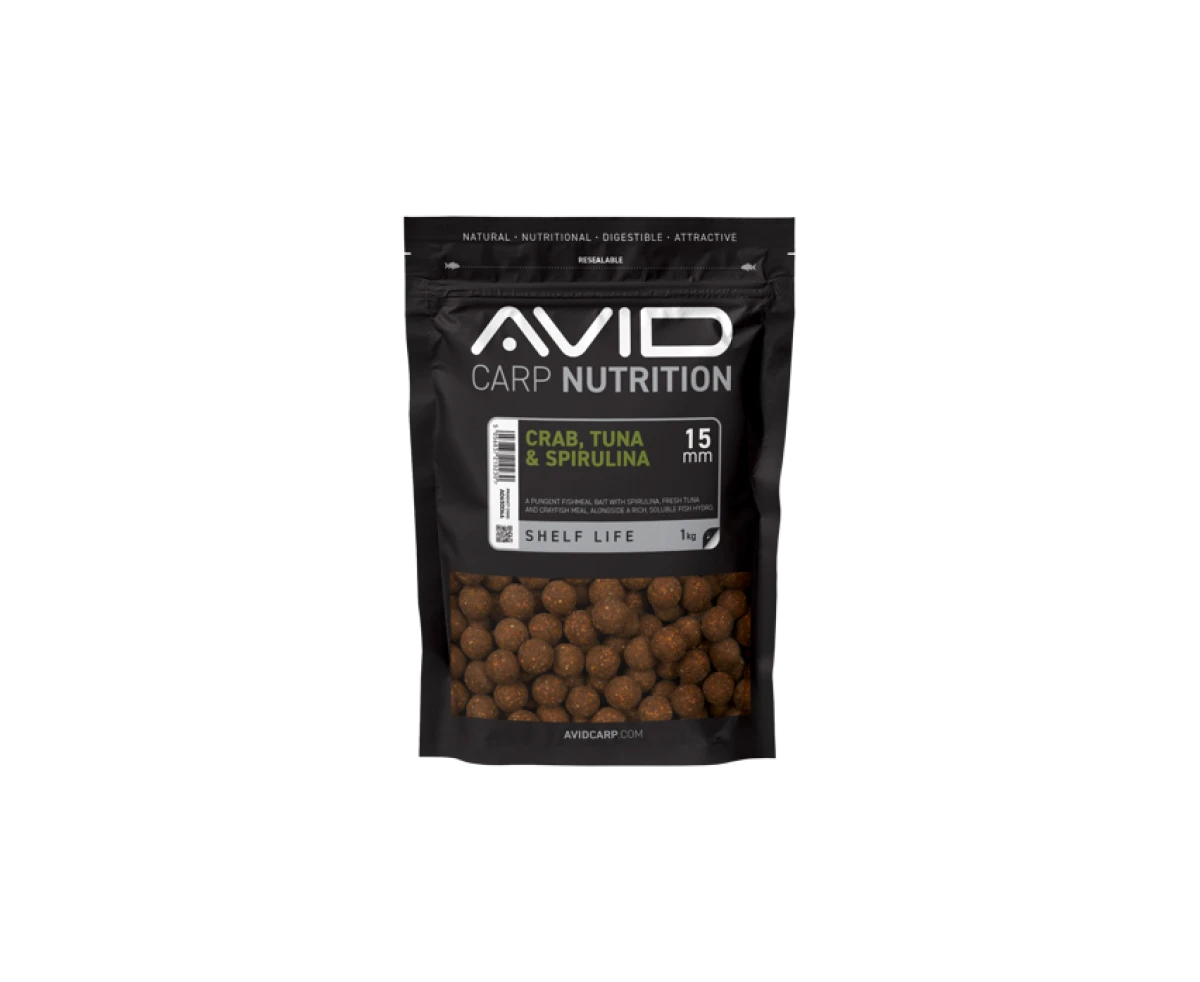 Avid Carp Crab, Tuna & Spirulina Boilies rozmiar 15mm / 1kg - MPN: A0650046 - EAN: 5056837210230