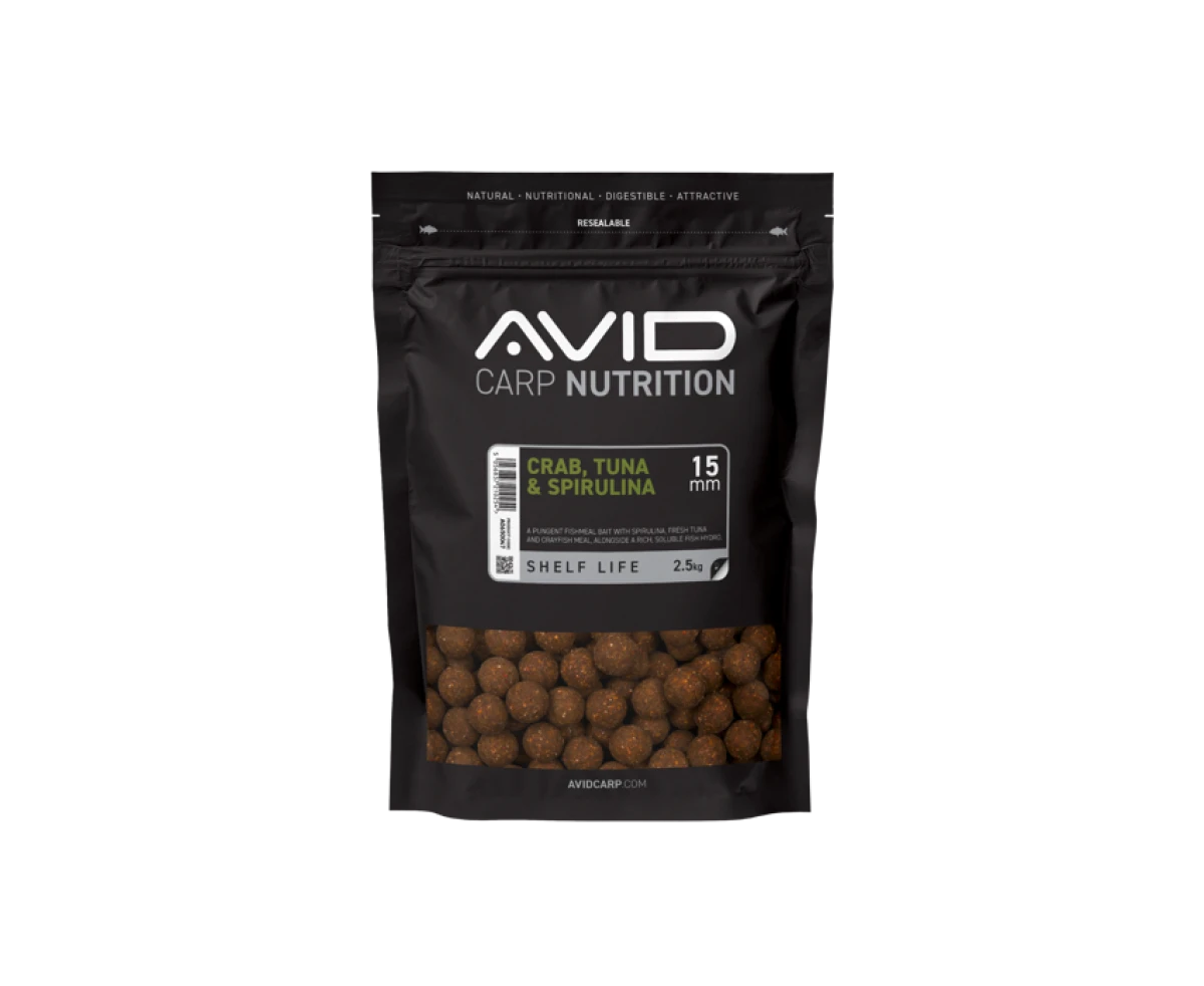 Avid Carp Crab, Tuna & Spirulina Boilies rozmiar 15mm / 2,5kg - MPN: A0650047 - EAN: 5056837210254