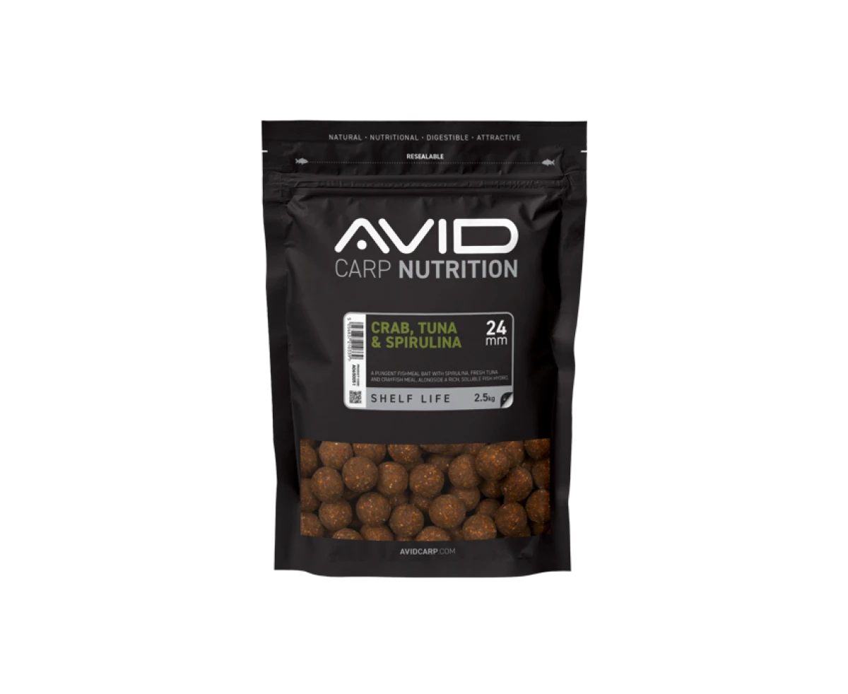Avid Carp Crab, Tuna & Spirulina Boilies rozmiar 24mm / 2,5kg - MPN: A0650051 - EAN: 5056837210339