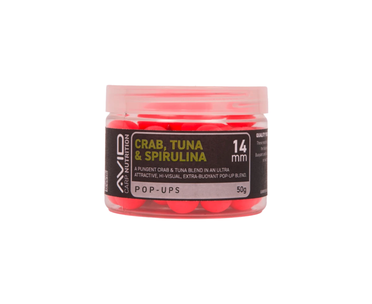 Avid Carp Crab, Tuna & Spirulina Pop-Up Pinkrozmiar 14mm - MPN: A0650077 - EAN: 5056837210858